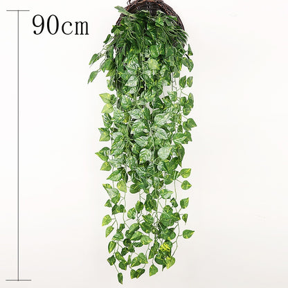 Artificial Plant Vines Wall Hanging Rattan Leaves Branches Outdoor Garden Home Decoration Plastic Fake Silk Leaf Green Plant Ivy