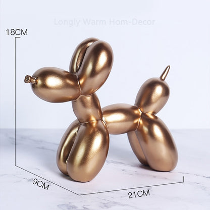 Nordic Creative Cute Resin Balloon Dog Statue (Multi Color)