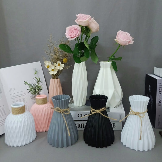 Nordic New Flower Plastic Vases (Multi Styles/ Colors)