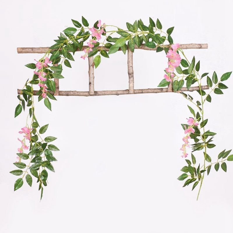 180cm Fake Ivy Wisteria Flowers Artificial Plant Vine Garland