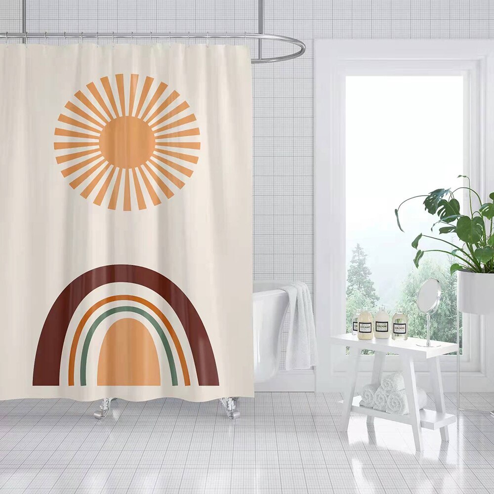 Nordic Simplicity Shower Curtains Abstract Waterproof