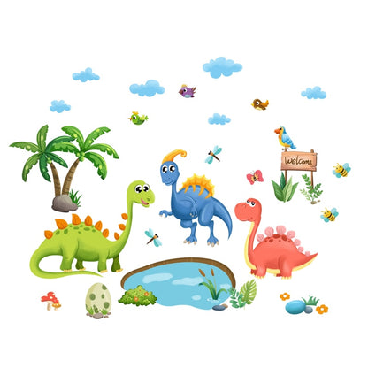 Cartoon Dinosaur Wall Stickers DIY Animal Mural Decals