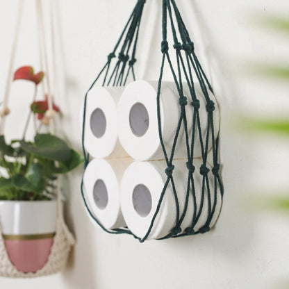 Nordic Hanging Cotton Rope Holder For Toilet Paper Magazine Books Holder