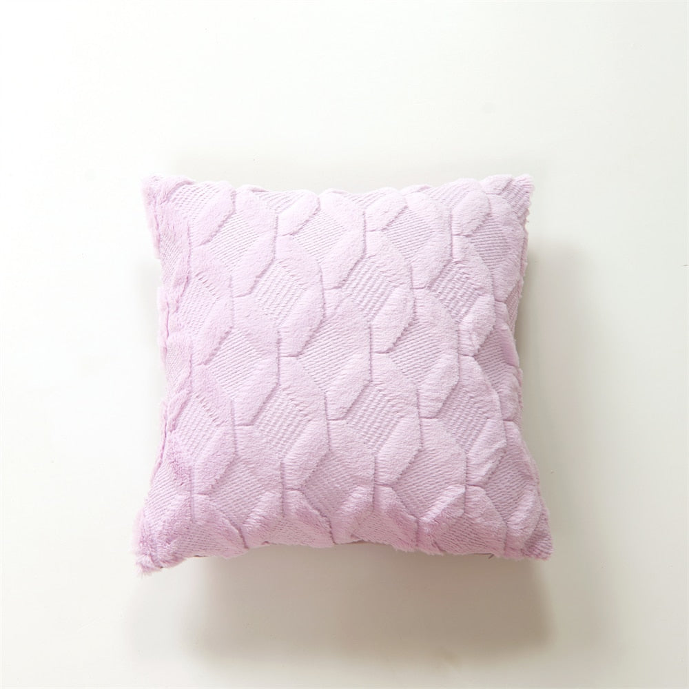 Cushion Cover Plush Pillow Cover (Multi Colors)