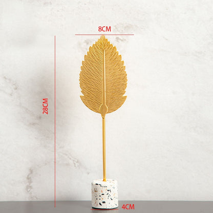 Nordic Gold Ginkgo Leaf Crafts Sculpture Luxury Desktop Ornaments (Multi Styles)