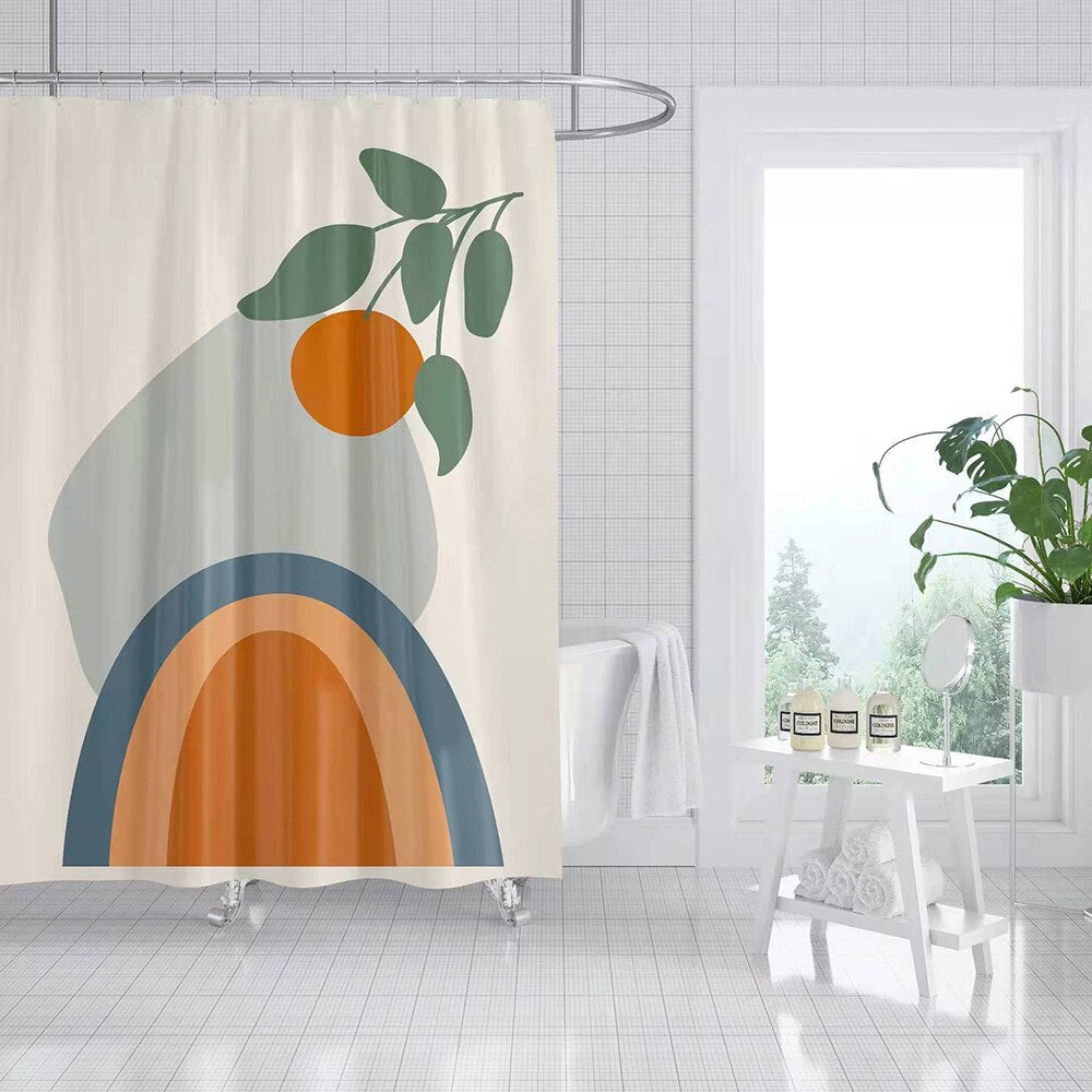 Nordic Simplicity Shower Curtains Abstract Waterproof