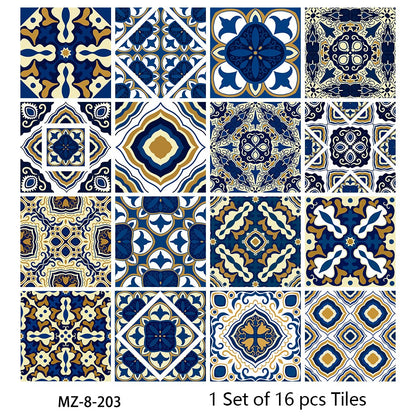 16pcs/set Tiles Sticker Waterproof Peel; Wall Decals