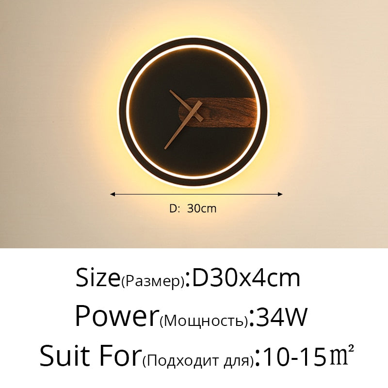 Modern LED Clock Wall Lamp Foyer (Multi Styles/Colors)