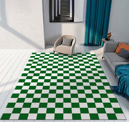 Color Checkerboard Plaid Carpet Moroccan Rug Anti-skid (Multi Colors)