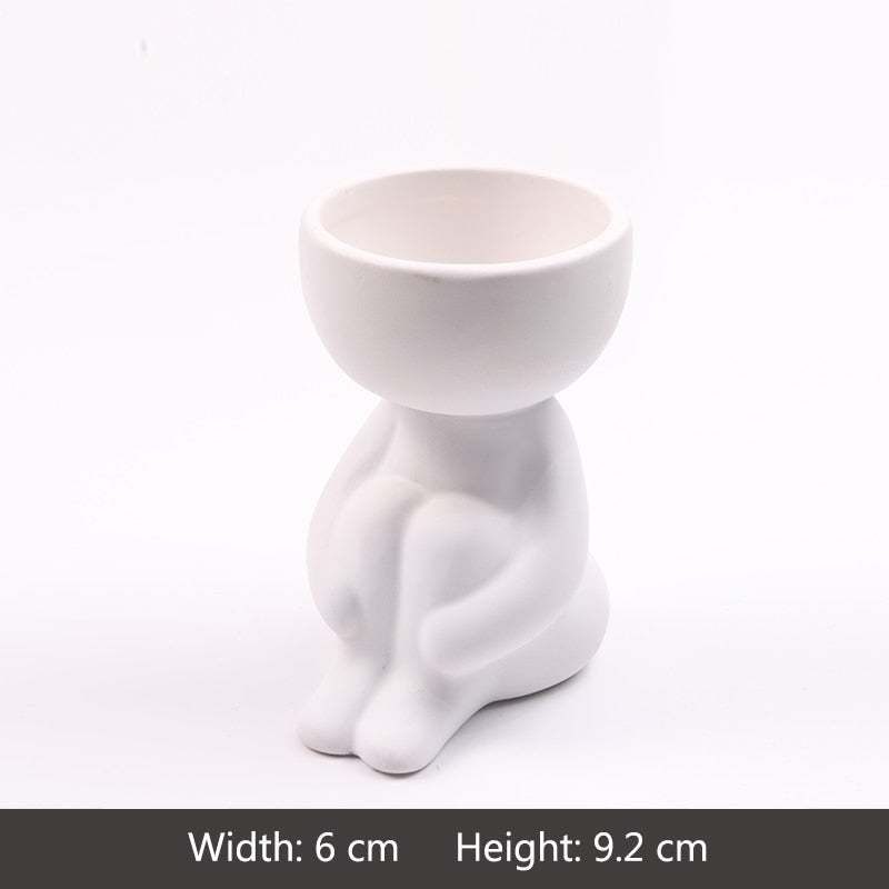 Imitation Humanoid Ceramic Flower Pots (Multi Styles/ Colors)