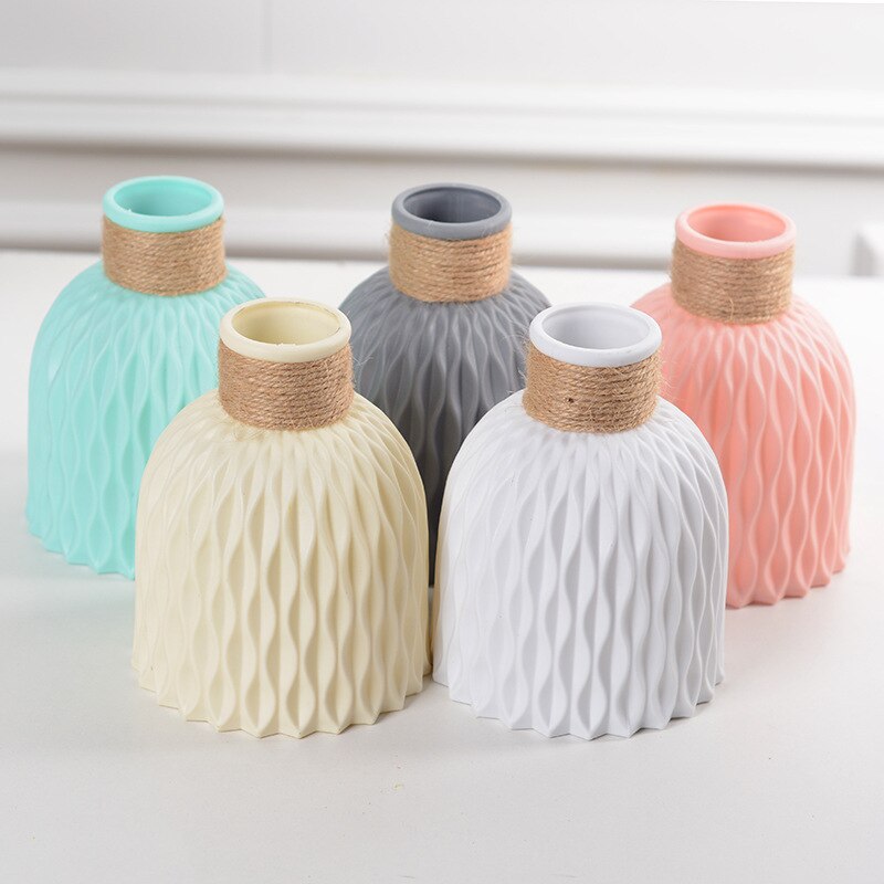 Nordic Unbreakable Plastic Anti-Ceramic Imitation Rattan European Flower Vase (Multi Styles/Colors)