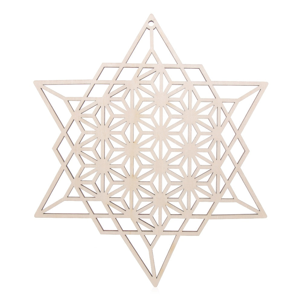 1PC Wood Wall Flower of Life Shape Non-slip Coaster