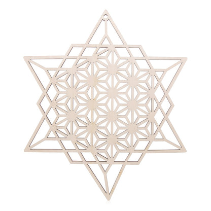 1PC Wood Wall Flower of Life Shape Non-slip Coaster