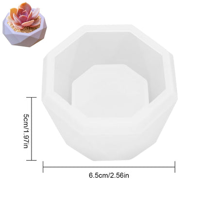 Hexagon Candle Jar Silicone Molds for Handmade UV Epoxy Plaster Concrete Clay Planter Pot Candle Holder Mould Home Decor