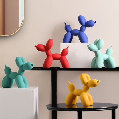 Nordic Creative Cute Resin Balloon Dog Statue (Multi Color)