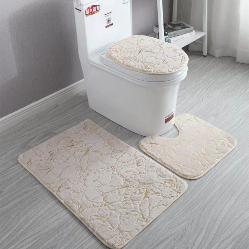 Bathroom Mat Sets Anti Slip Rug 3pc (Multi Styles/Colors)