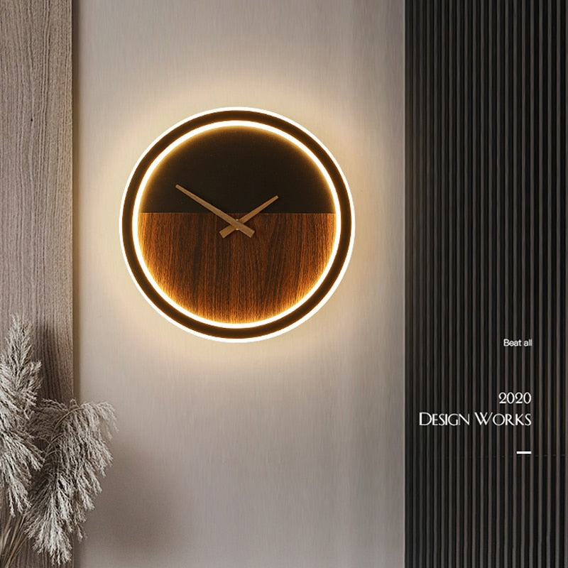 Modern LED Clock Wall Lamp Foyer (Multi Styles/Colors)