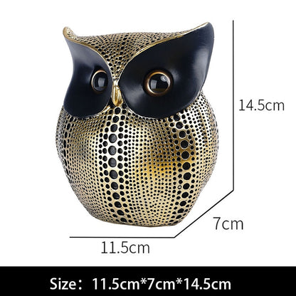 Nordic Style Owls Ornament Owl Resin Craft Bird Miniatures Figurines (Multi Colors)