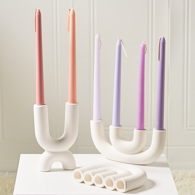 1PC Candlestick Holder Ceramic Nordic Home