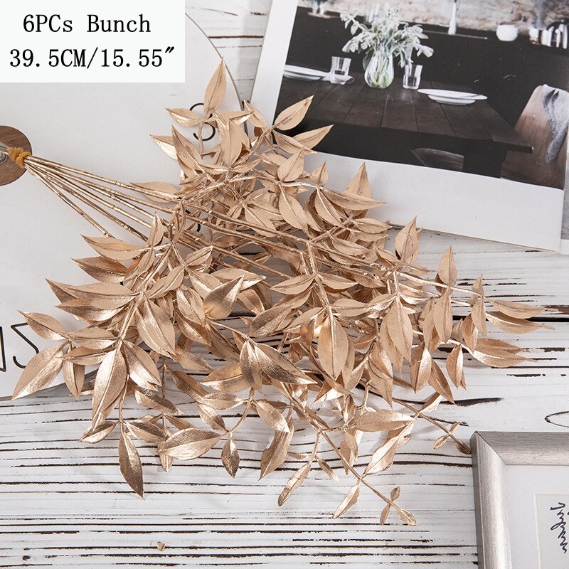 Gold Artificial Plant Bouquet Plastic Fake Flowers (Multi Styles)