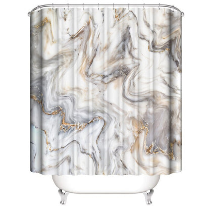 Luxury 3D Marble Shower Curtain, Rug, Toilet Set Polyester Fabric Waterproof Set