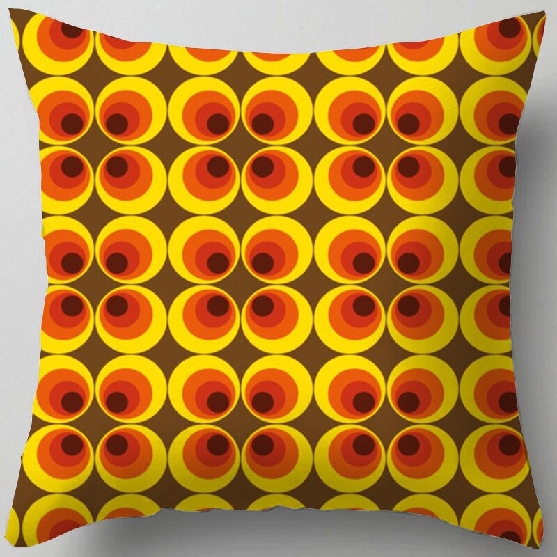 Luxury Plush Cushions Case Orange Yellow Brown Nordic Geometry (Multi Styles)