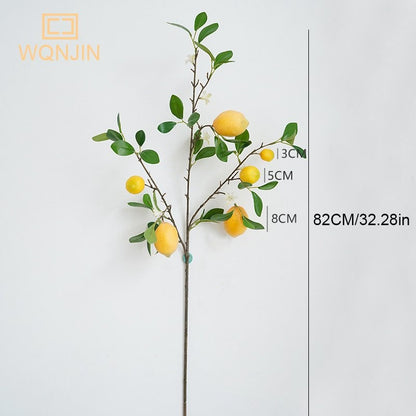 Faux Lemon Branches With Fruit 1PC