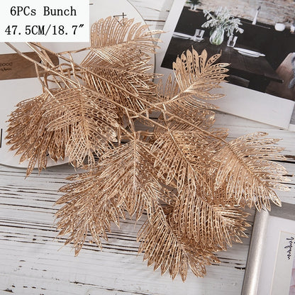 Gold Artificial Plant Bouquet Plastic Fake Flowers (Multi Styles)