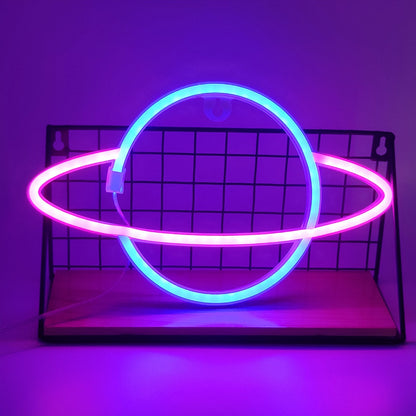 Planet LED Neon Light Sign Night Lamp Wall Art USB or Battery Powered