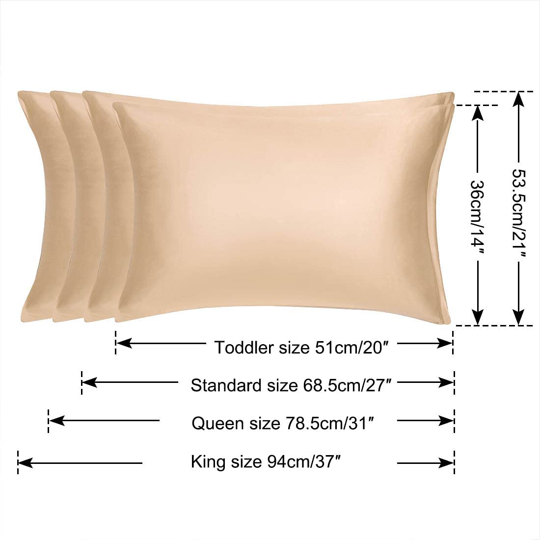 100% Silky Satin Hair Beauty Pillowcase, Standard/Queen 1PC