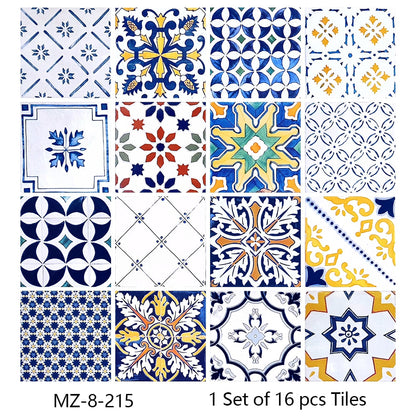 16pcs/set Tiles Sticker Waterproof Peel; Wall Decals