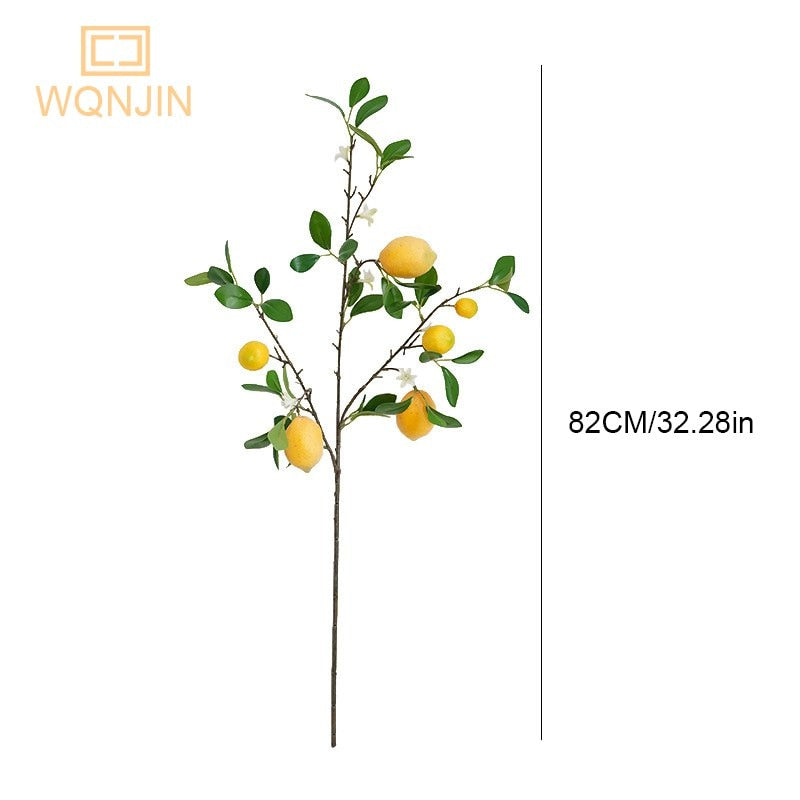 Faux Lemon Branches With Fruit 1PC