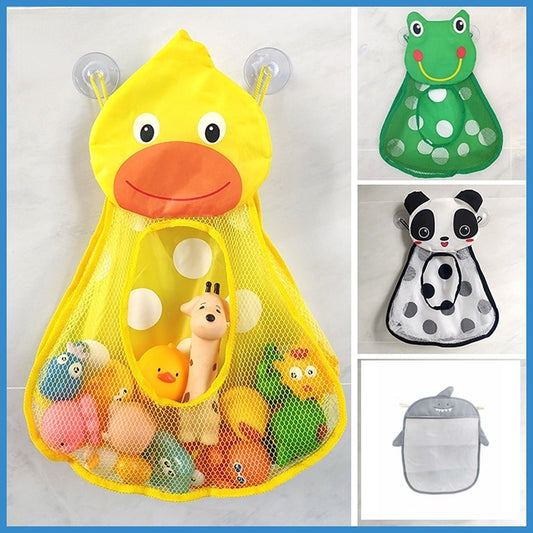 Baby Bath Toys Cute Duck Frog Mesh Net Toy Storage Bag Strong Suction Cups Bath Game Bag Bathroom Organizer Water Toys for Kids