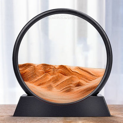 Moving Sand Art Picture Round Glass 3D Hourglass (Multi Styles/Colors)