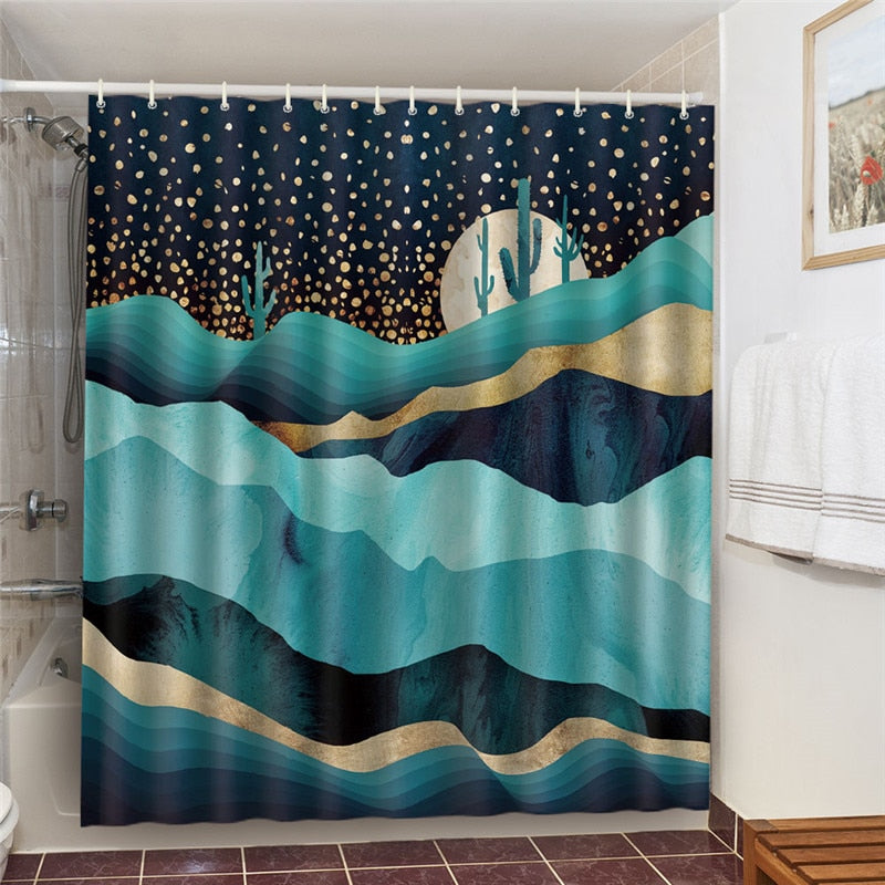 3D Waterproof Bathroom Curtain