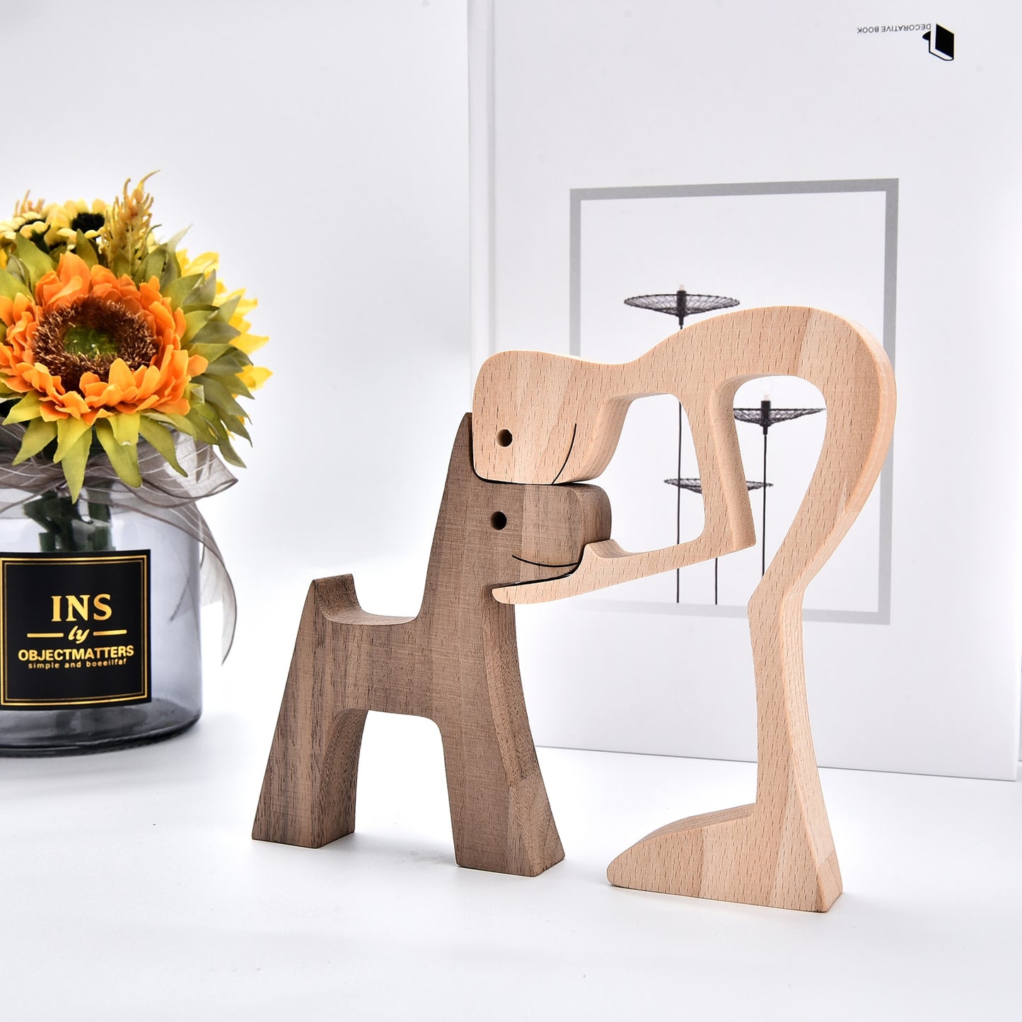 Handmade Wood Dog Decor Sculptures (Multi Styles)