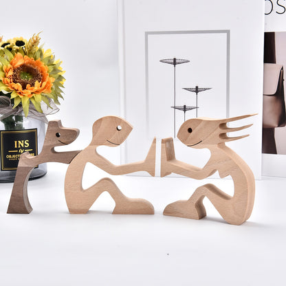 Handmade Wood Dog Decor Sculptures (Multi Styles)