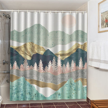 3D Waterproof Bathroom Curtain