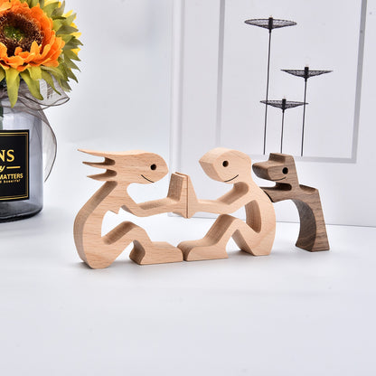 Handmade Wood Dog Decor Sculptures (Multi Styles)