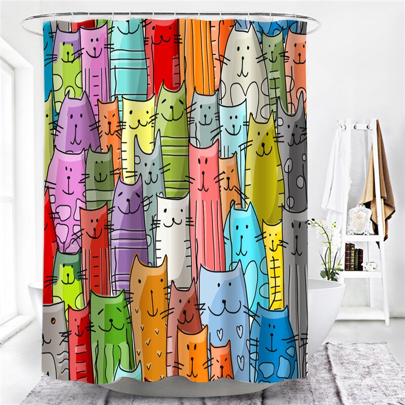 3D Waterproof Bathroom Curtain